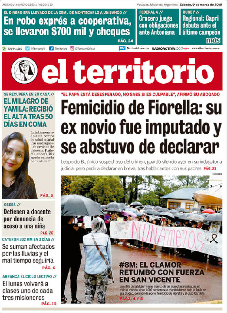 Portada de El Territorio (Argentina)