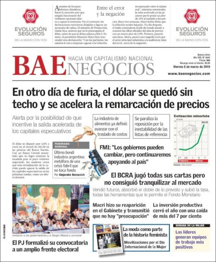 Portada de Buenos Aires Económico (Argentina)