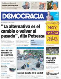 Portada de Diario Democracia (Argentina)
