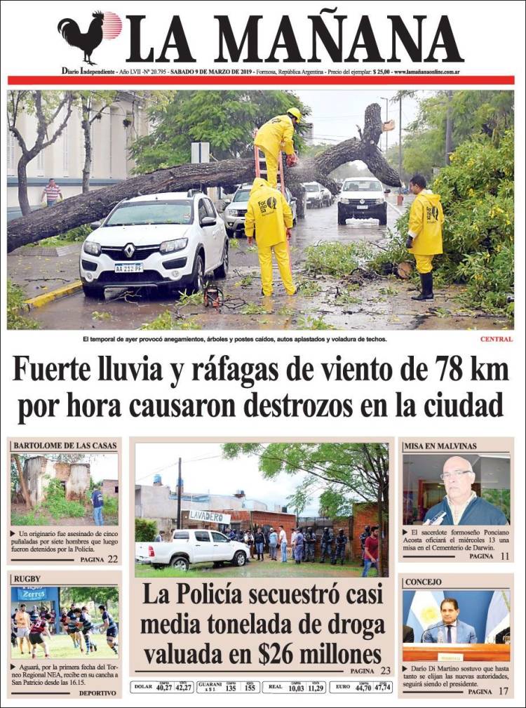 Portada de Diario La Mañana (Argentina)