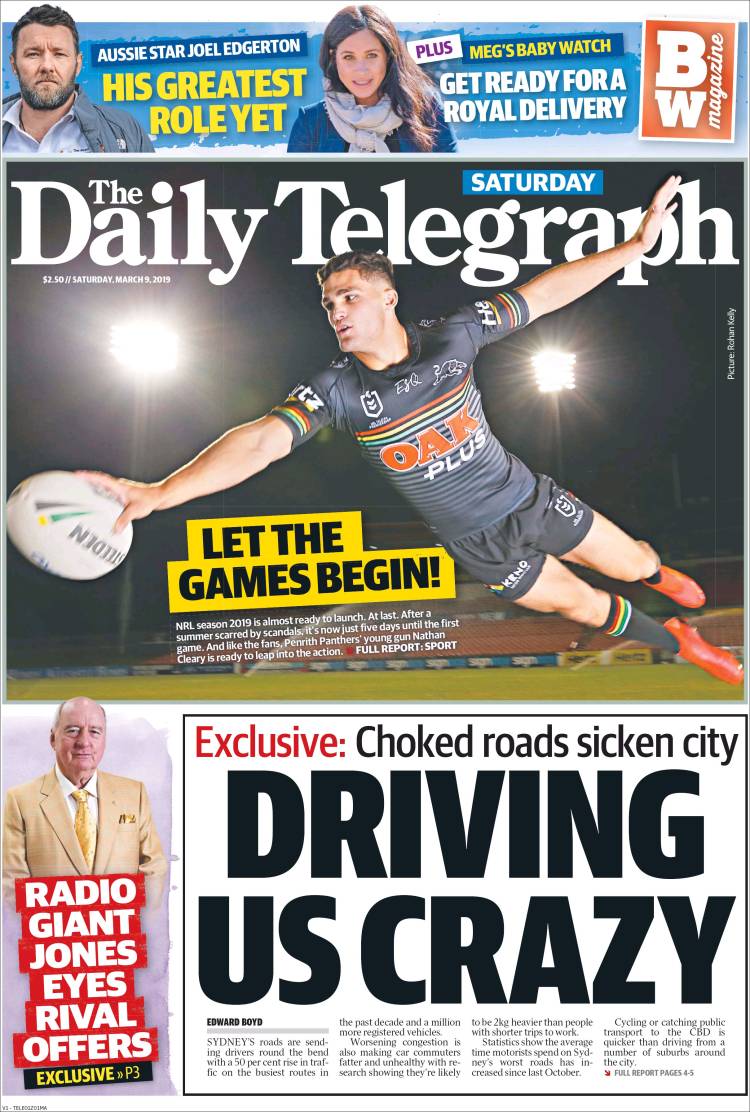 Portada de The Daily Telegraph (Australia)