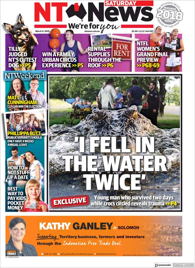 Portada de Northern Territory News (Australia)