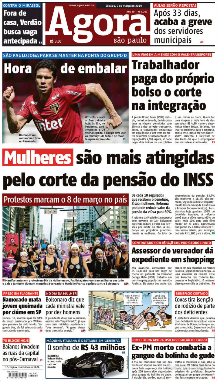 Portada de Agora São Paulo (Brasil)