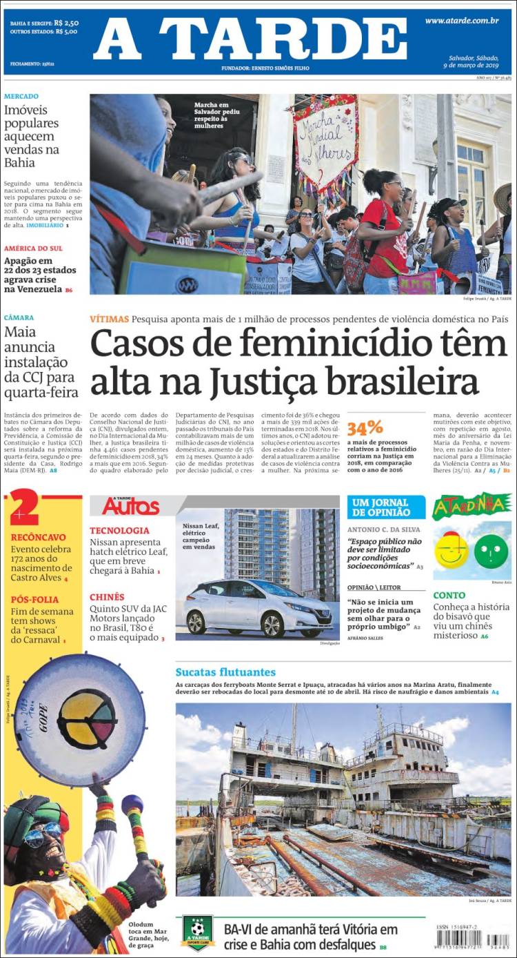 Portada de Diário A Tarde (Brasil)