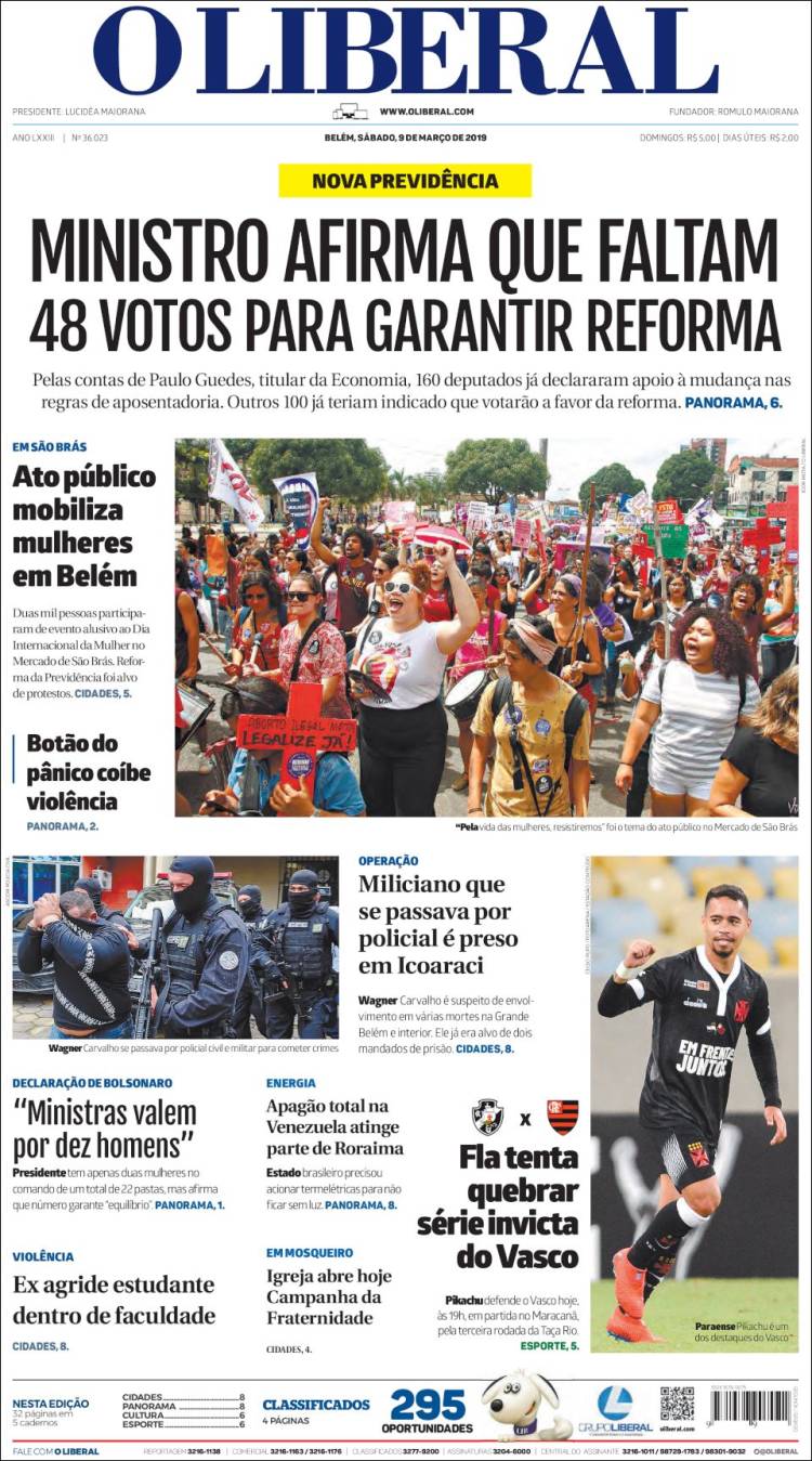 Portada de O Liberal (Brasil)