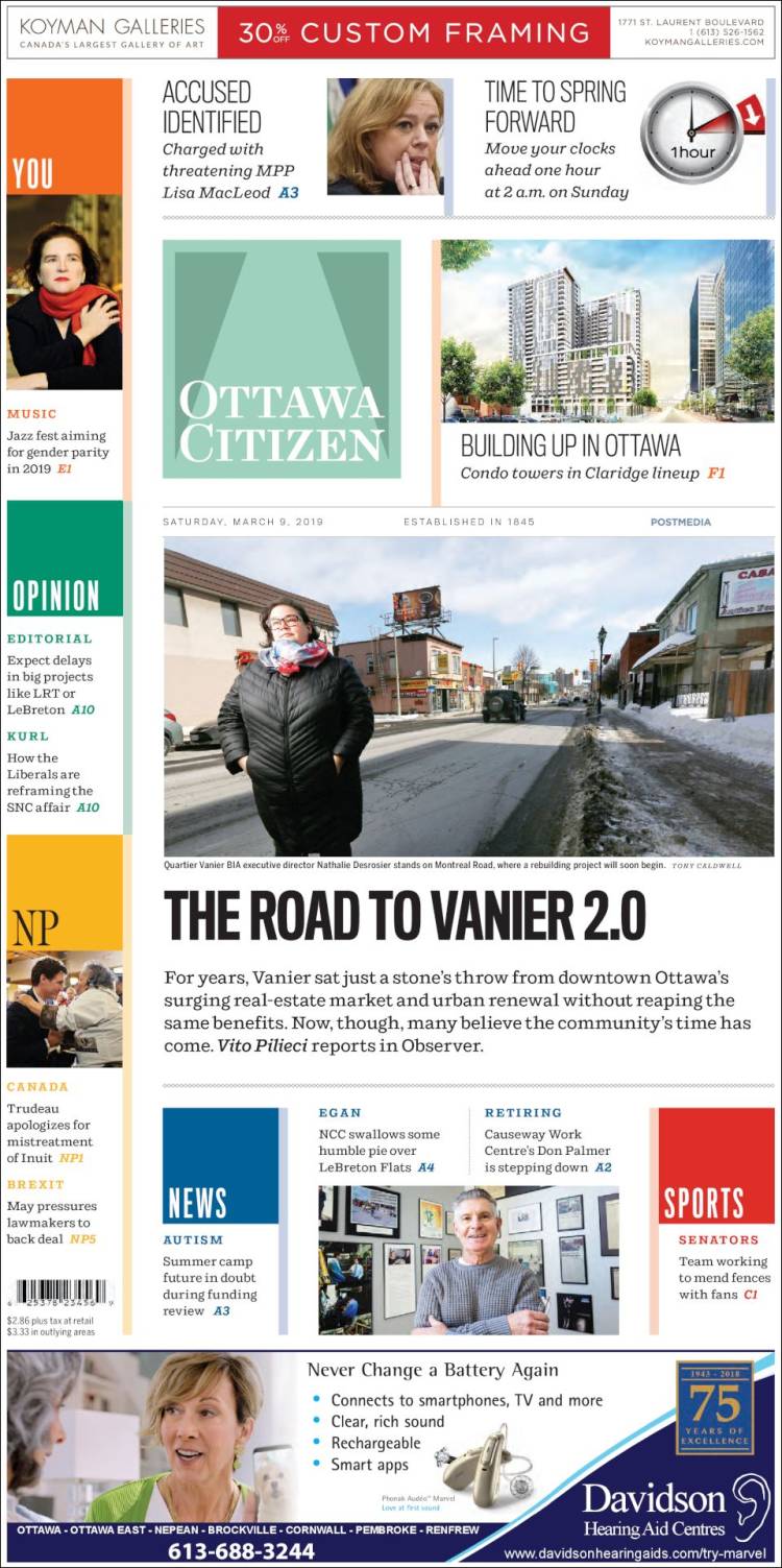 Portada de Ottawa Citizen (Canadá)