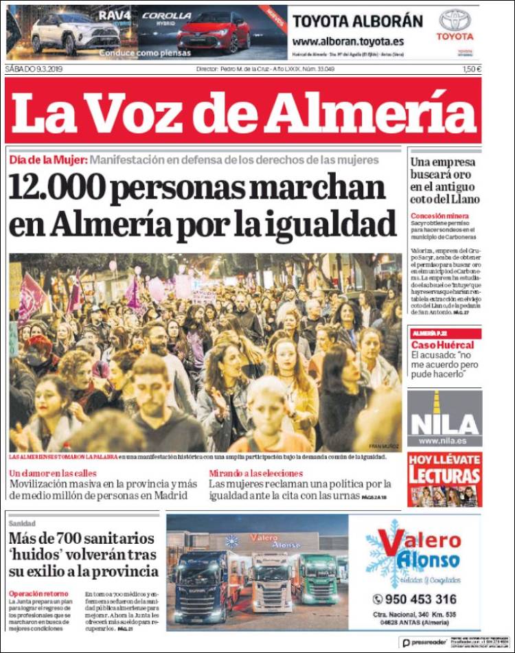 Portada de La Voz de Almería (Espa&ntilde;a)