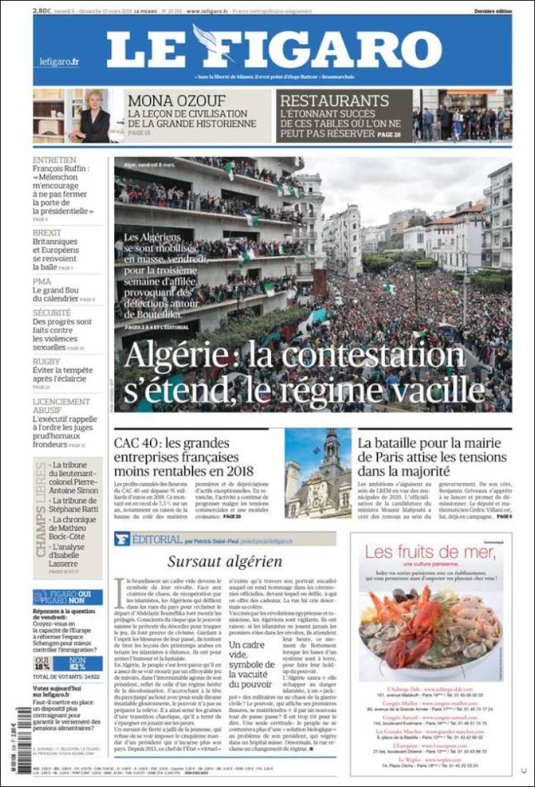 Portada de Le Figaro (Francia)