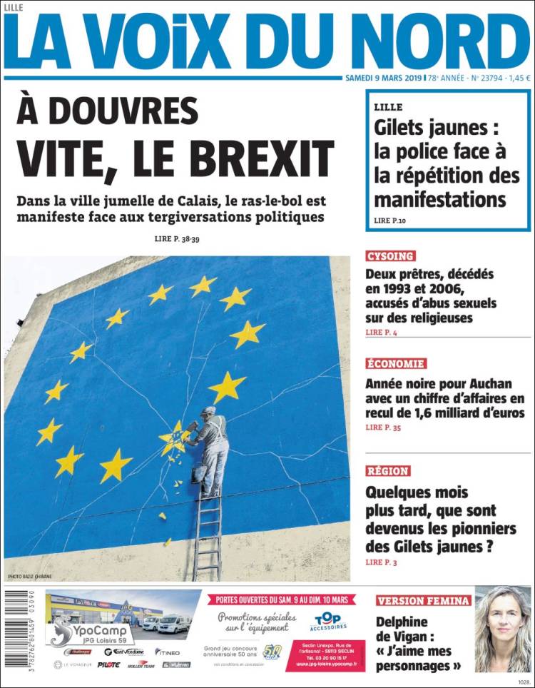 Portada de La Voix du Nord (Francia)