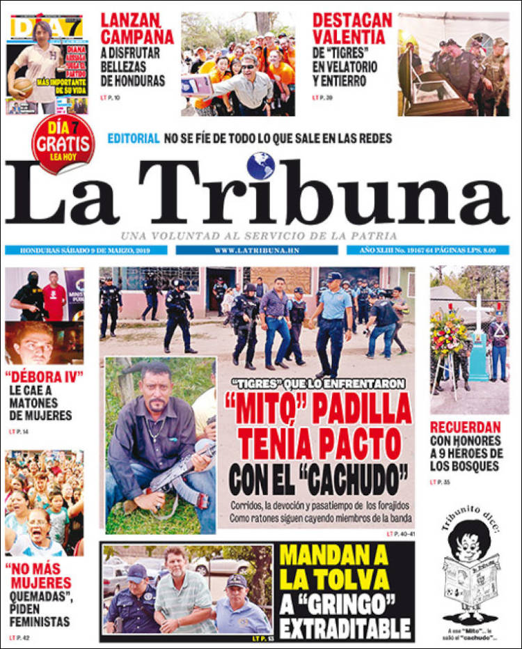 Portada de La Tribuna (Honduras)