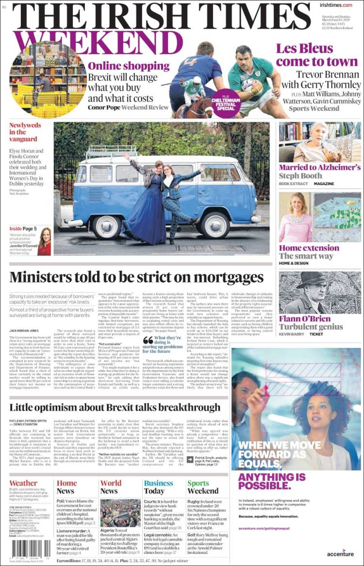 Portada de Irish Times (Irlanda)