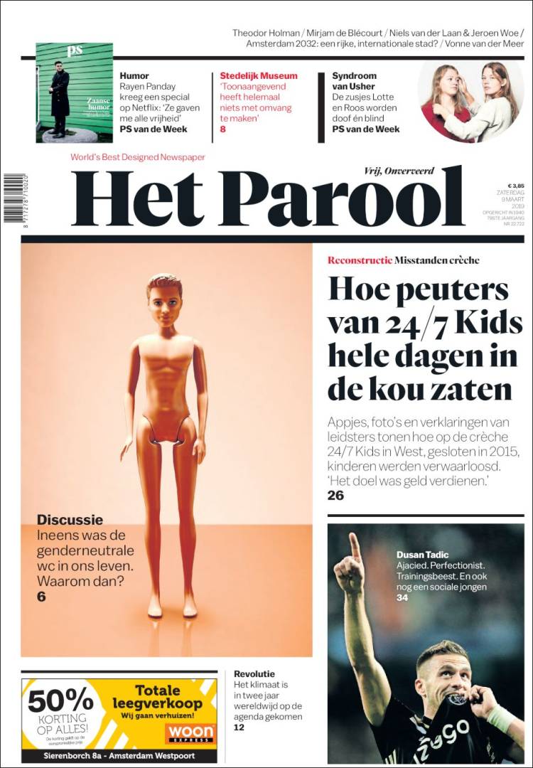 Portada de Het Parool (Pa&iacute;ses Bajos)