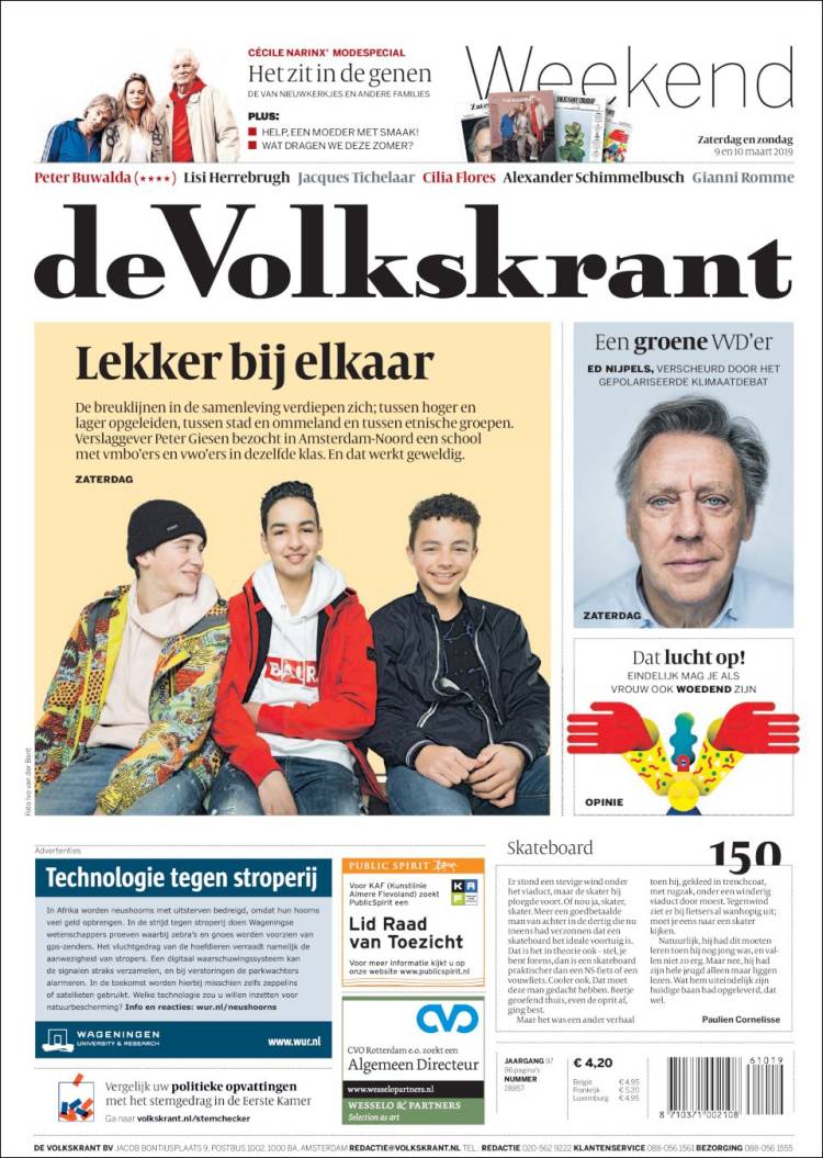 Portada de De Volkskrant (Pa&iacute;ses Bajos)