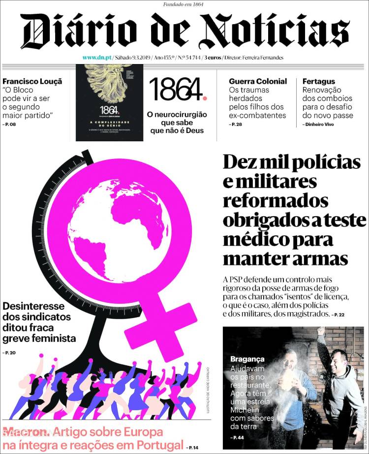 Portada de Diário de Noticias (Portugal)