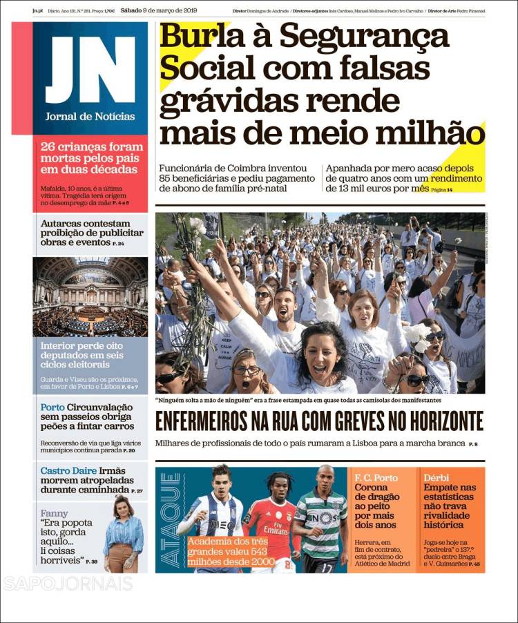 Portada de Jornal de Notícias (Portugal)