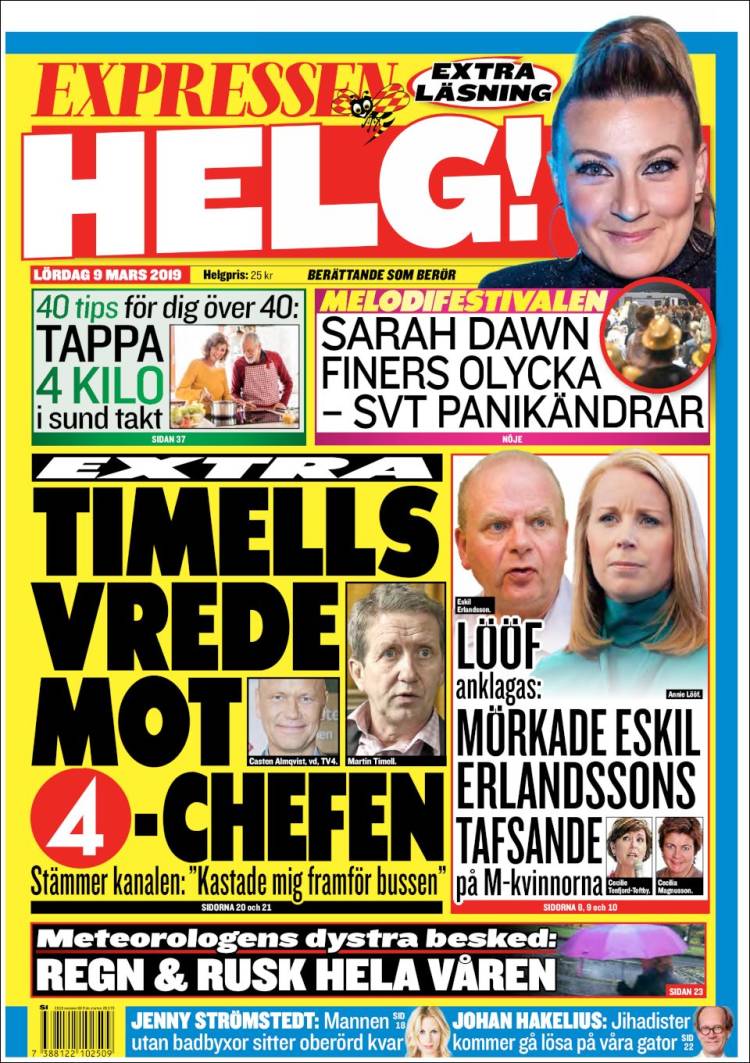 Portada de Expressen (Suecia)