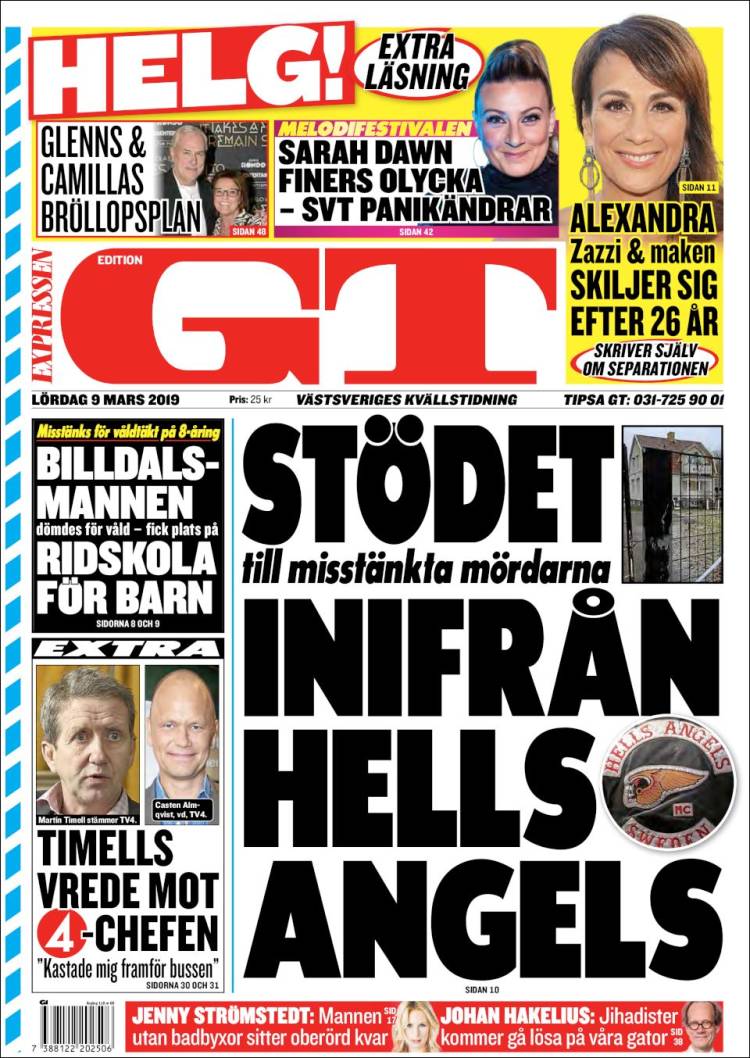 Portada de Göteborgstidningen (Suecia)