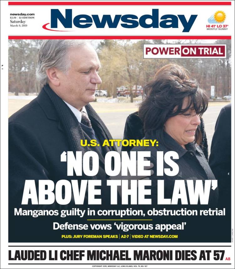 Portada de Newsday (USA)