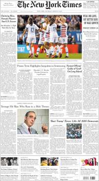 Portada de New York Times (USA)