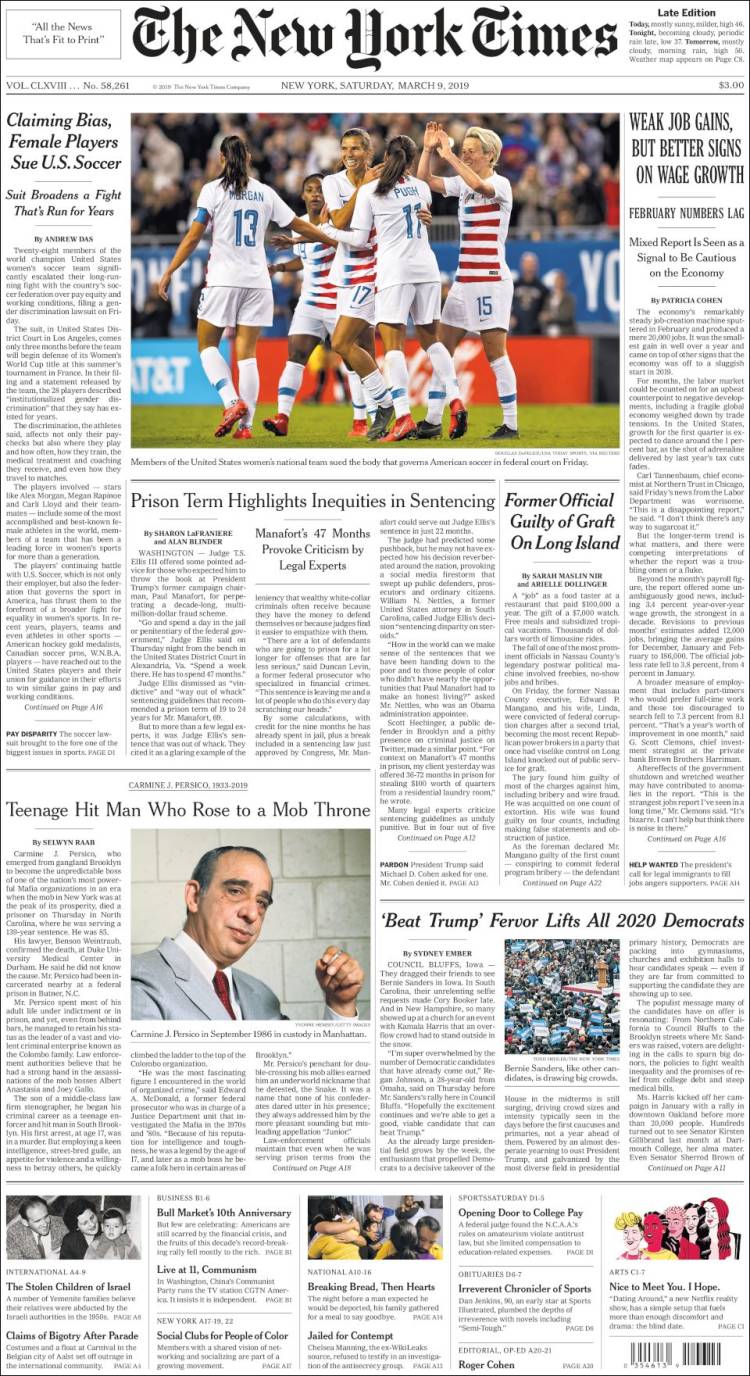 Portada de New York Times (USA)