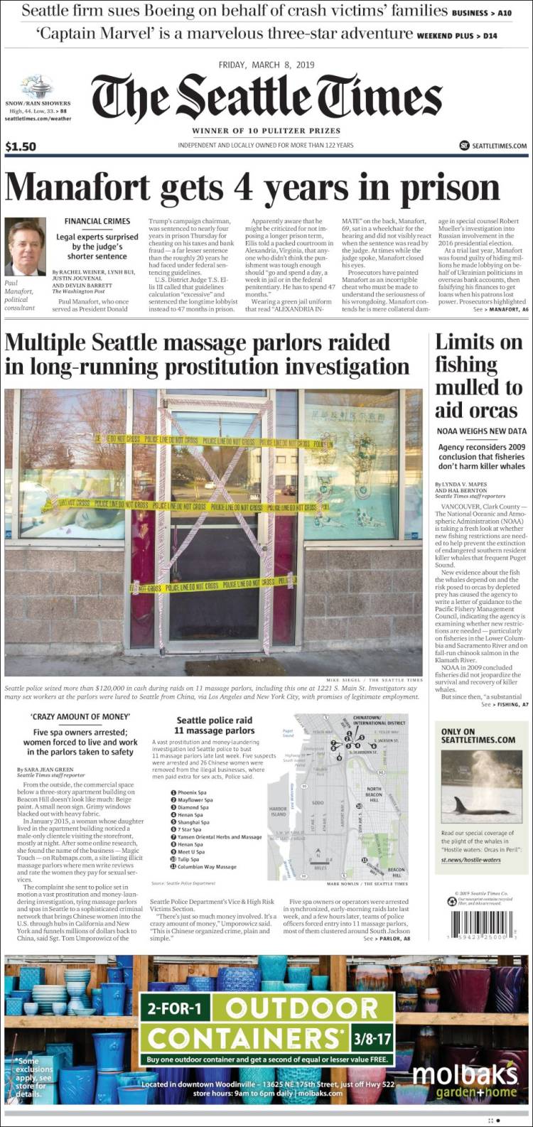 Portada de Seattle Times (USA)