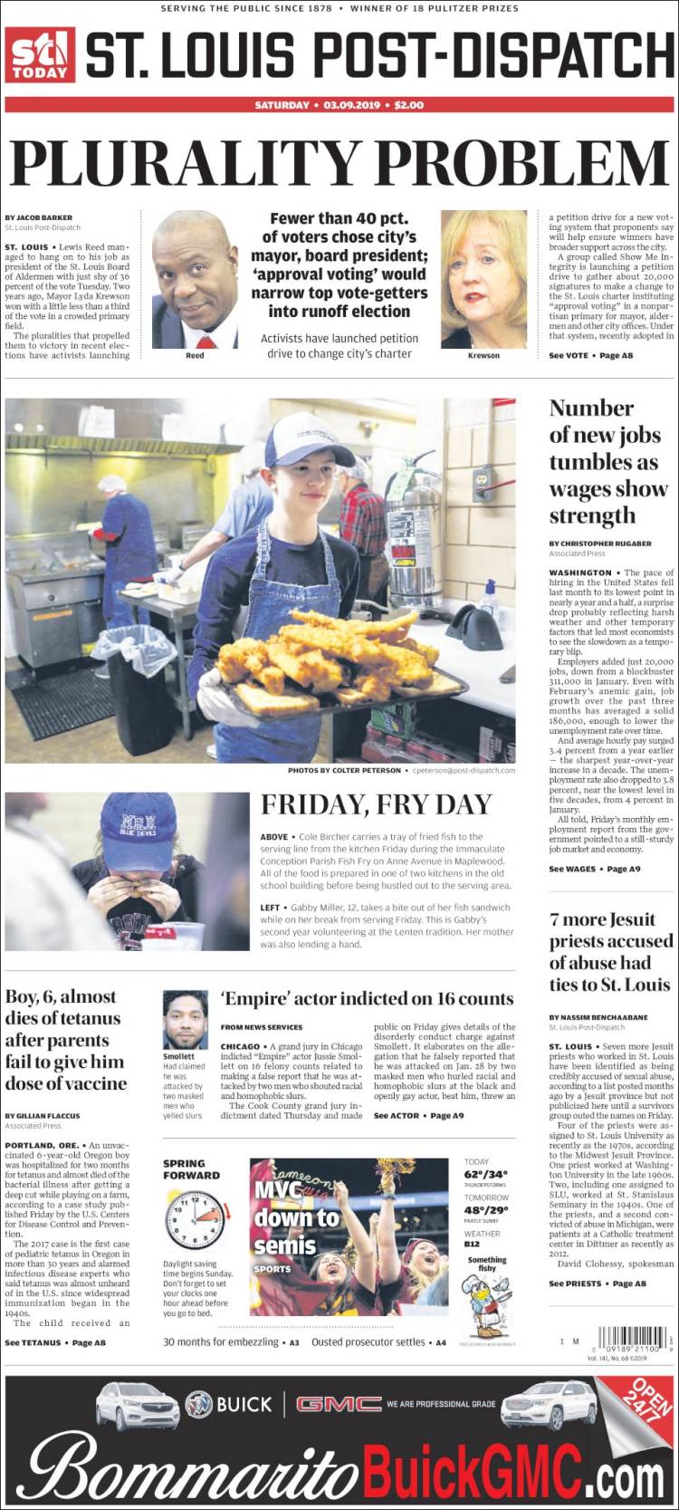 Portada de St. Louis Post-Dispatch (USA)