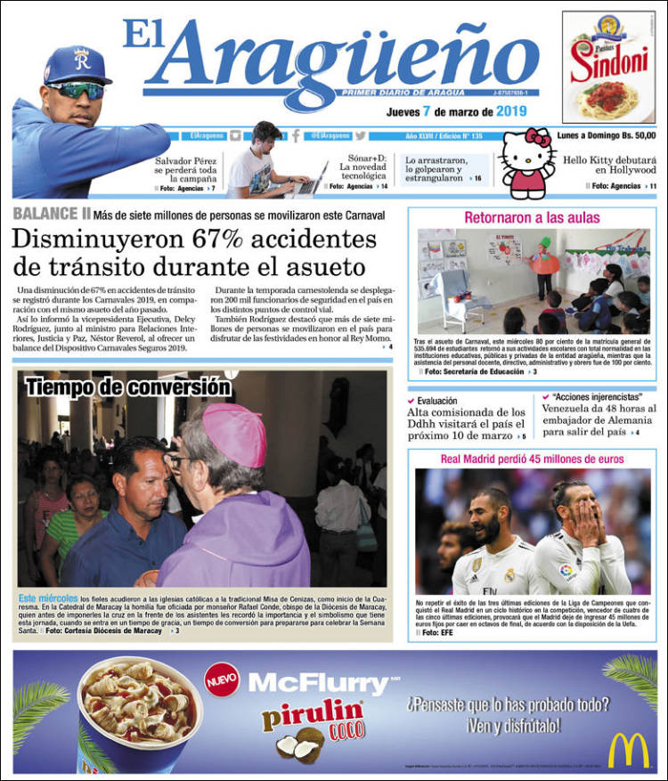 Portada de El Aragüeño (Venezuela)