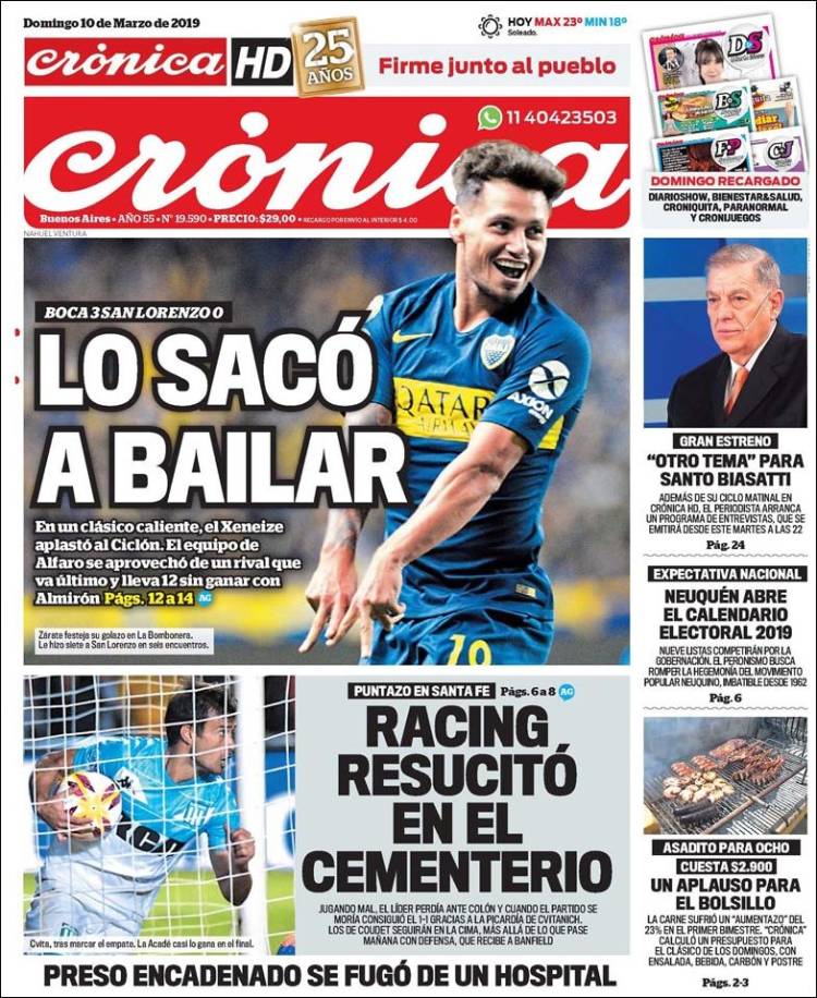 Portada de Crónica (Argentina)