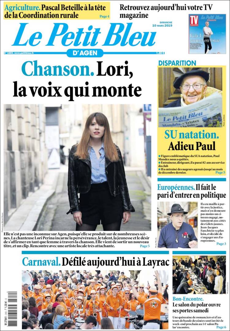 Portada de Le Petit Bleu (Francia)