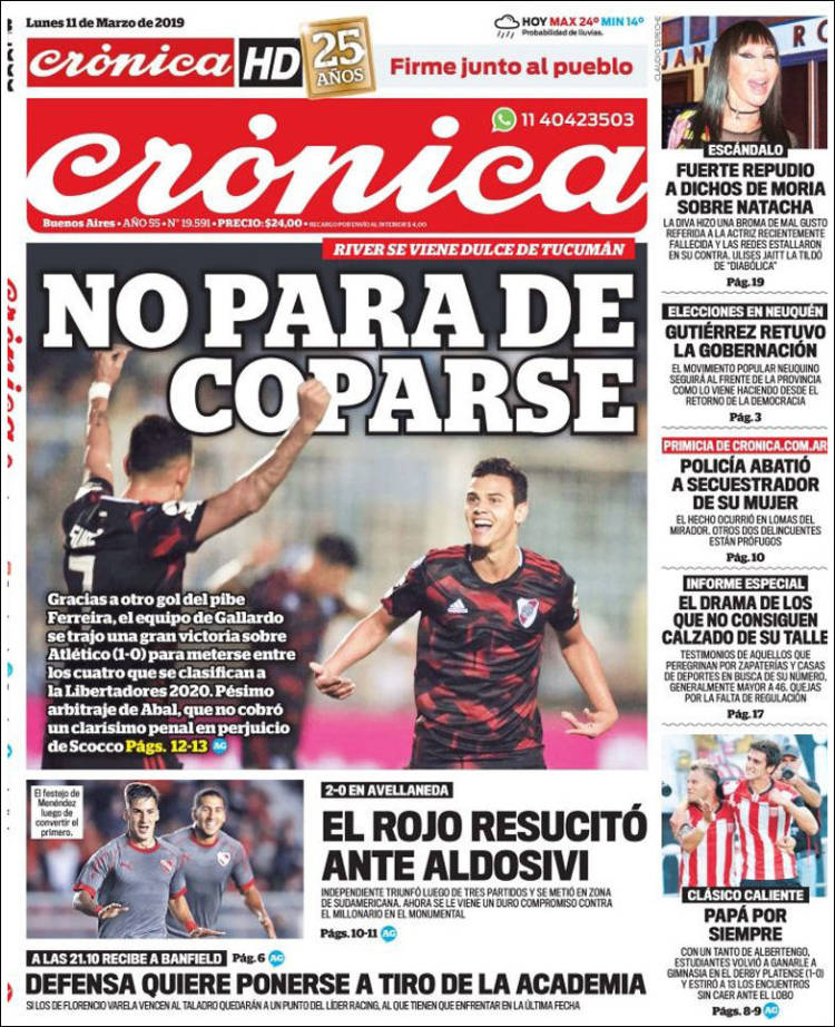 Portada de Crónica (Argentina)