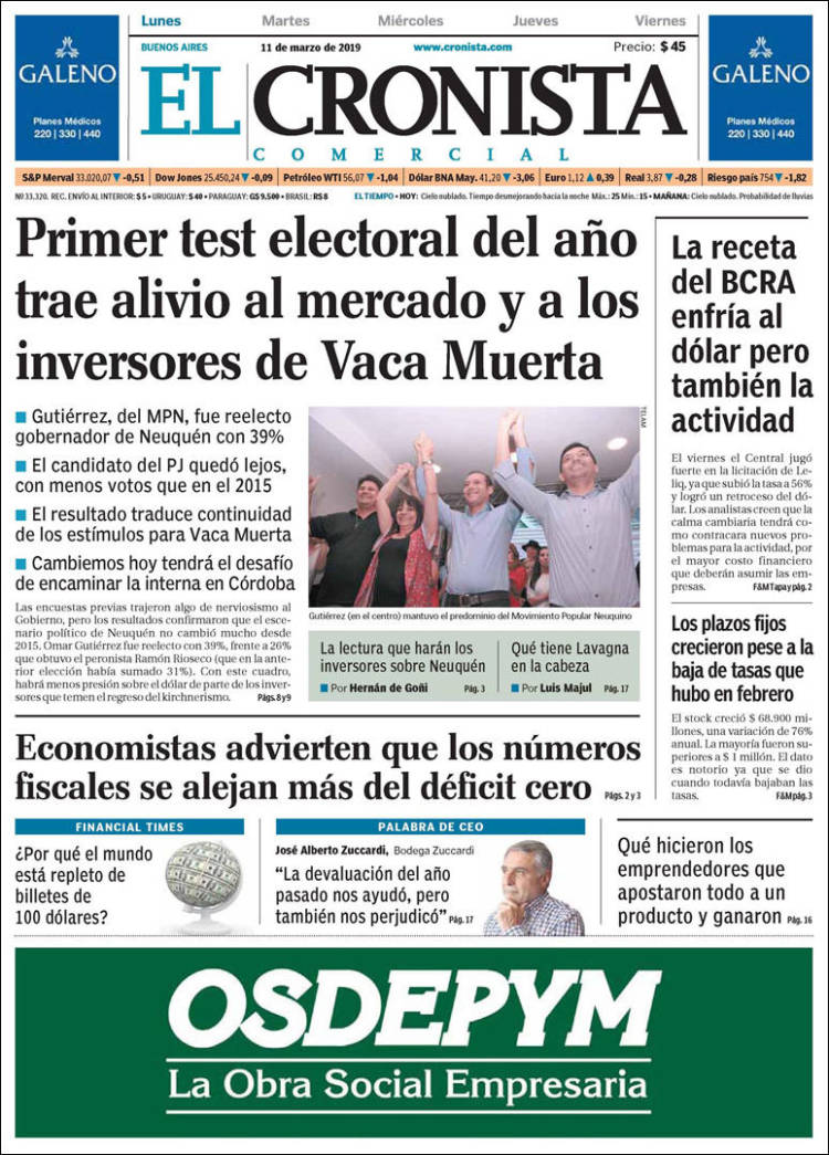 Portada de El Cronista Comercial (Argentina)