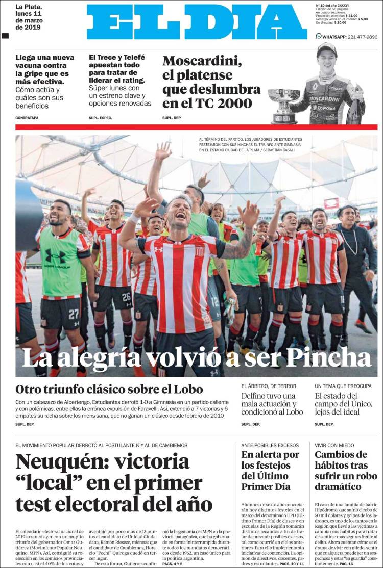 Portada de El Día de la Plata (Argentina)