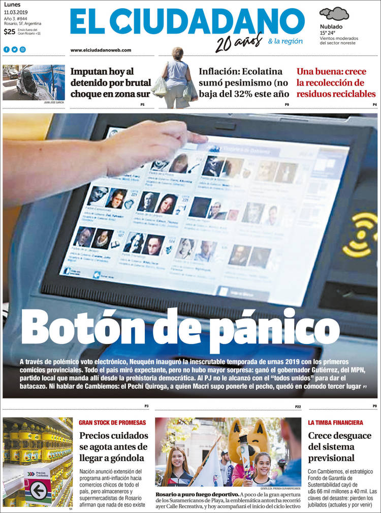 Portada de Diario El Ciudadano (Argentina)