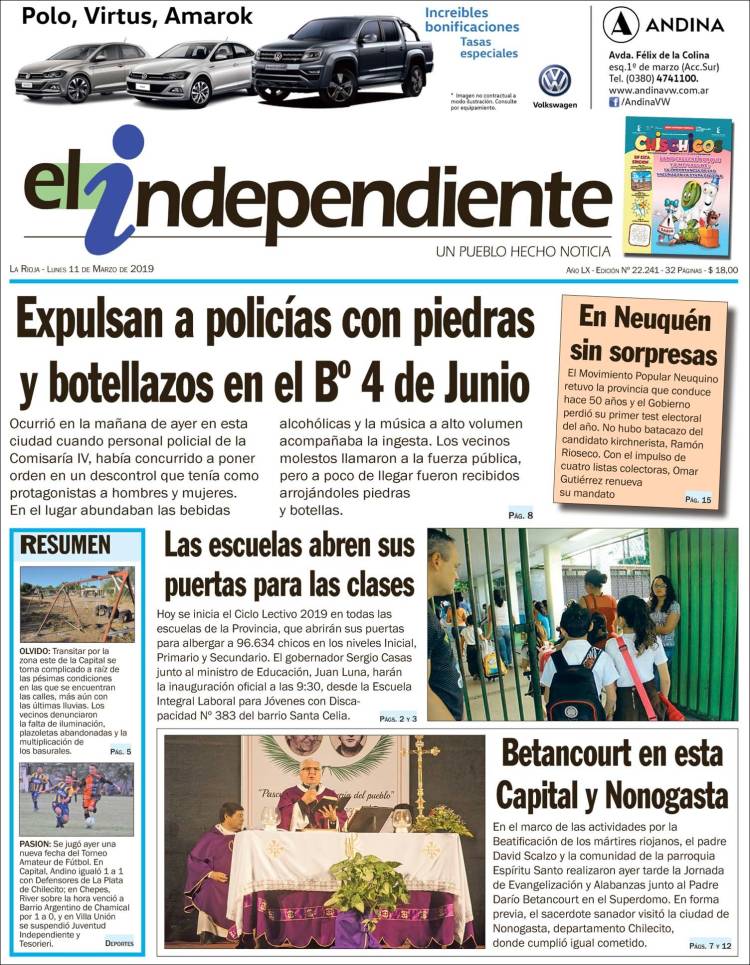 Portada de El Independiente (Argentina)