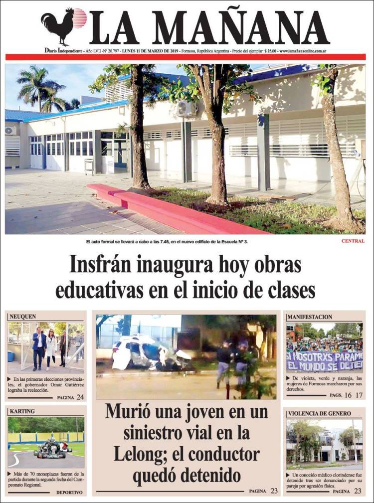 Portada de Diario La Mañana (Argentina)