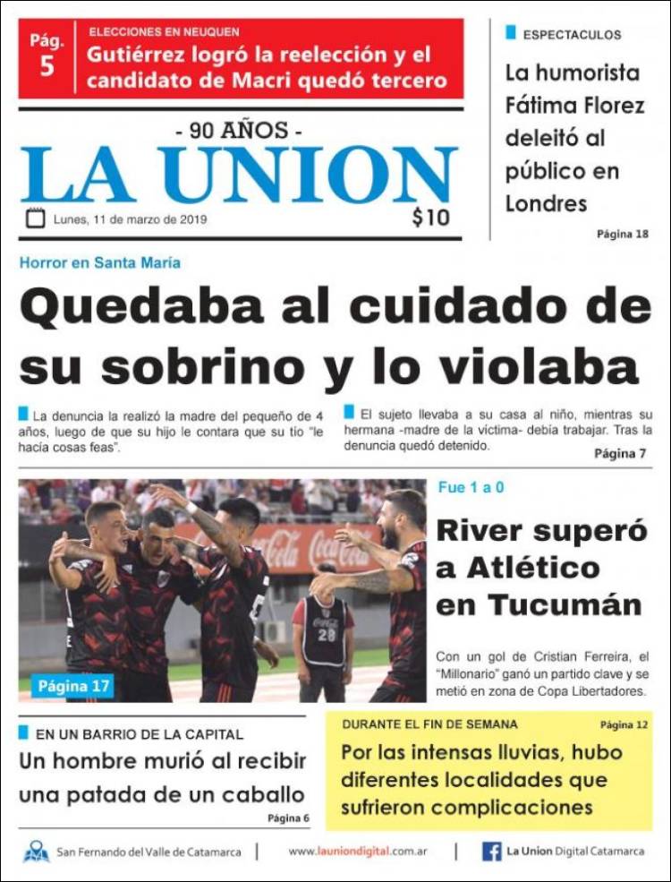 Portada de La Unión (Argentina)