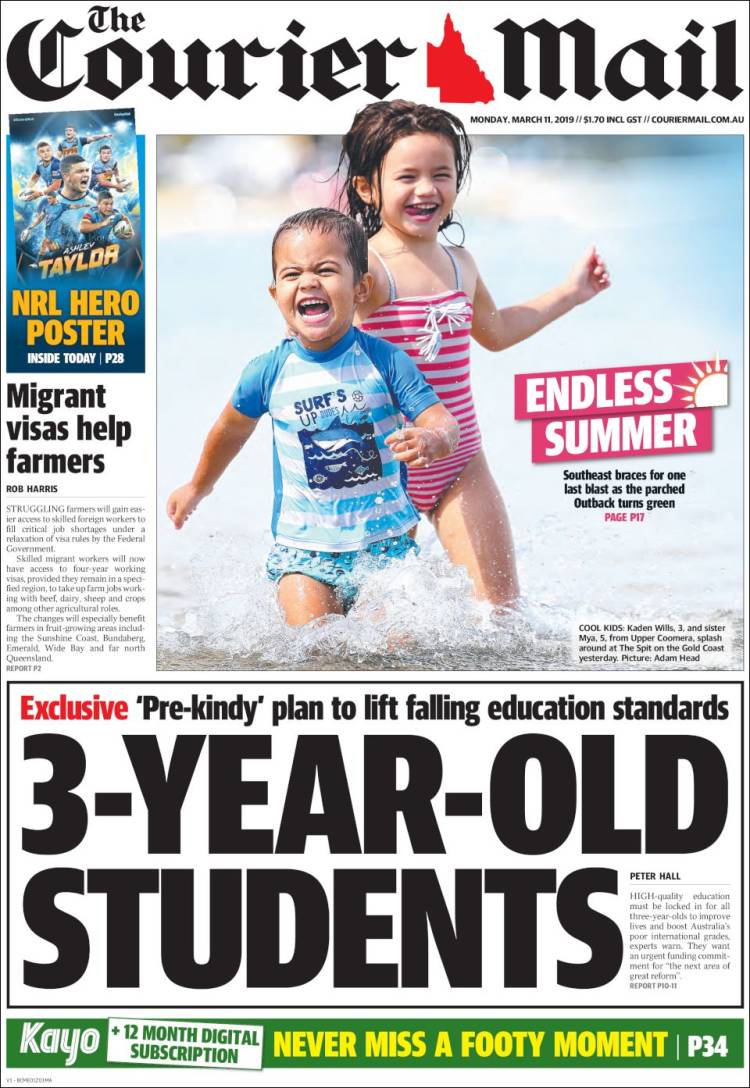 Portada de The Courier-Mail (Australia)