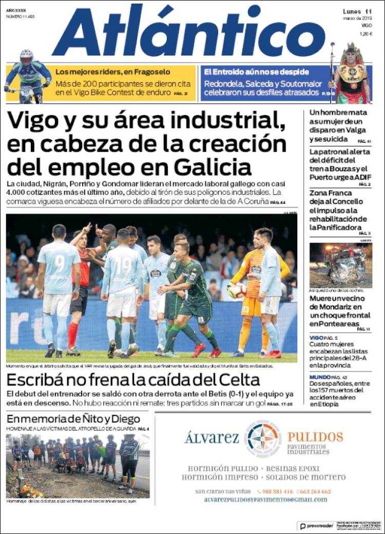 Portada de Atlántico Diario (España)