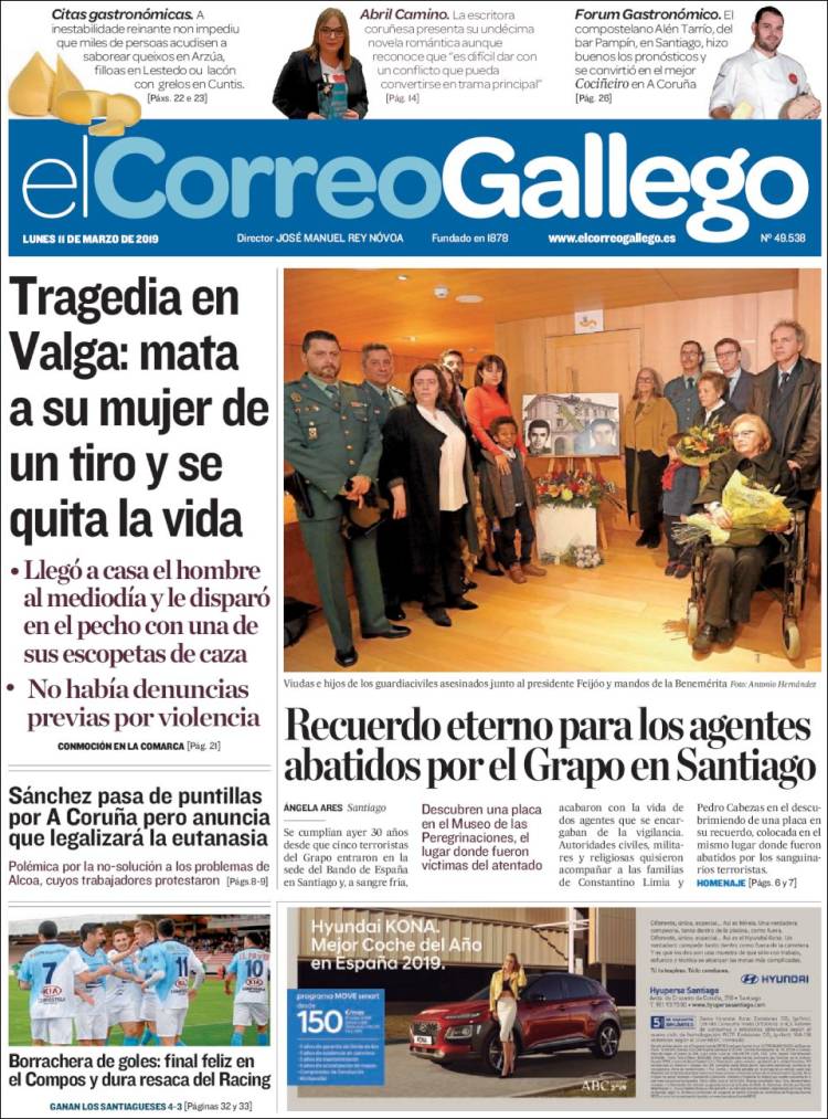 Portada de El Correo Gallego (España)