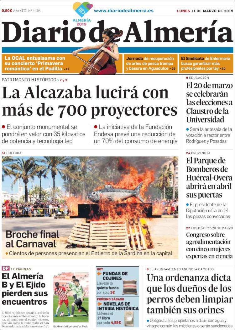 Portada de Diario de Almería (España)