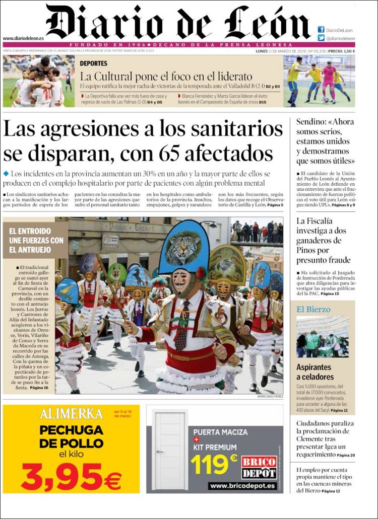 Portada de Diario de León (España)