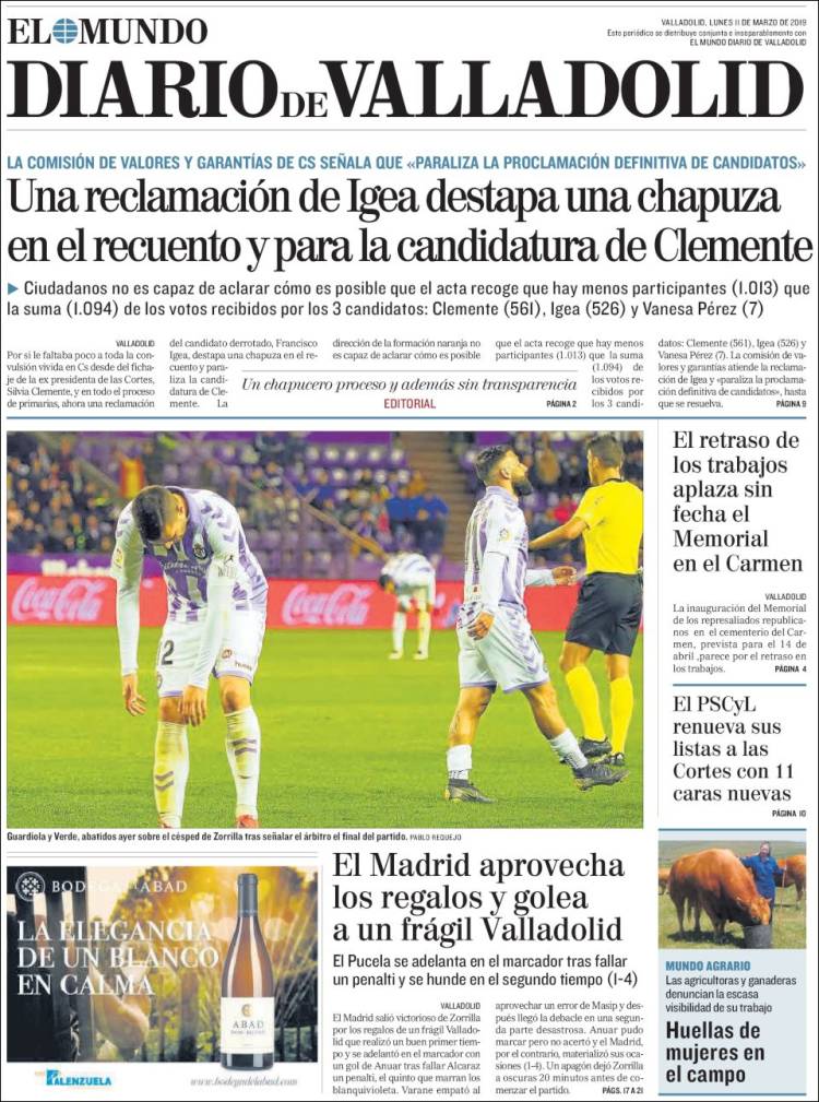 Portada de Diario de Valladolid (España)