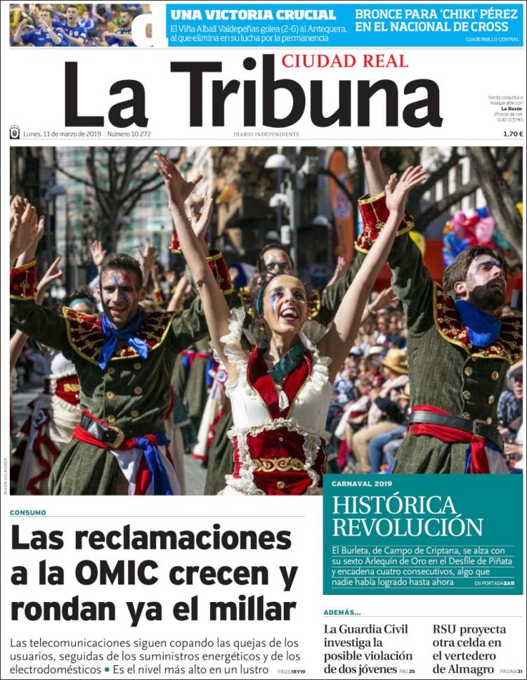 Portada de La Tribuna de Ciudad Real (España)