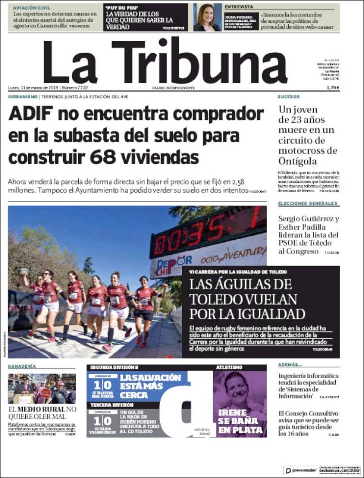 Portada de La Tribuna de Toledo (España)