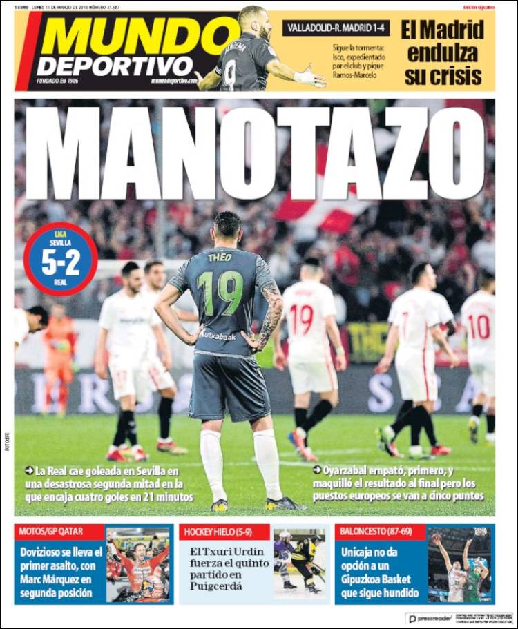 Portada de Mundo Deportivo Gipuzkoa (España)