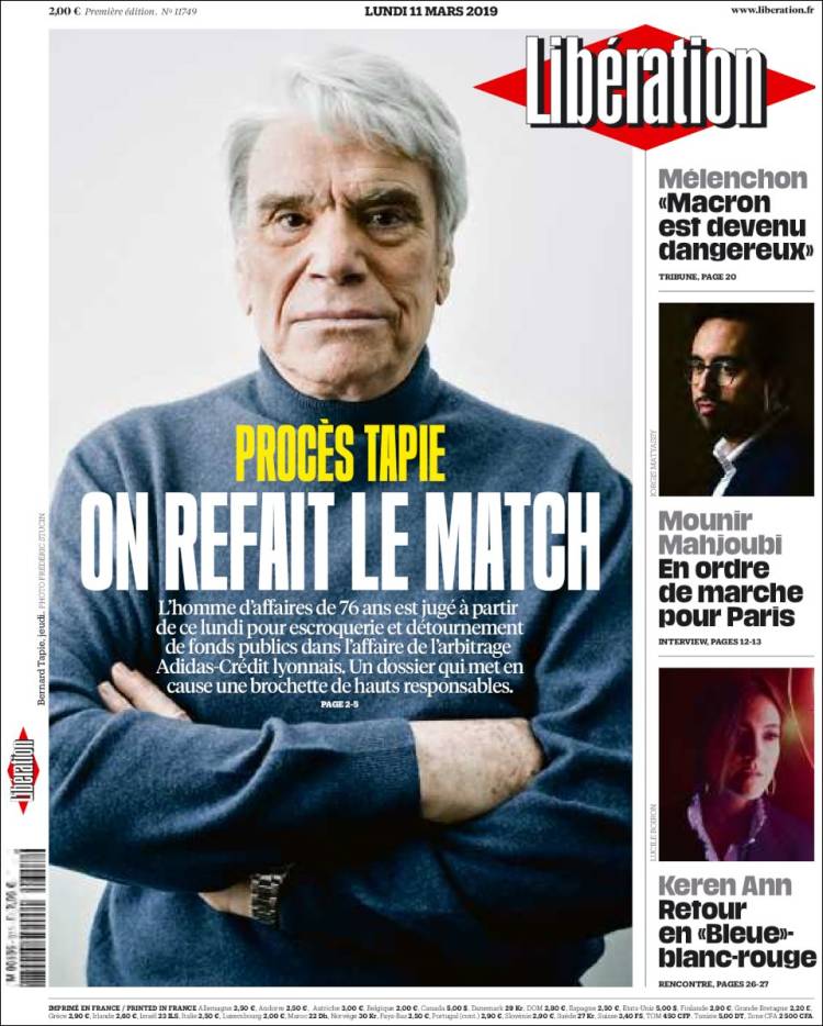 Portada de Libération (Francia)