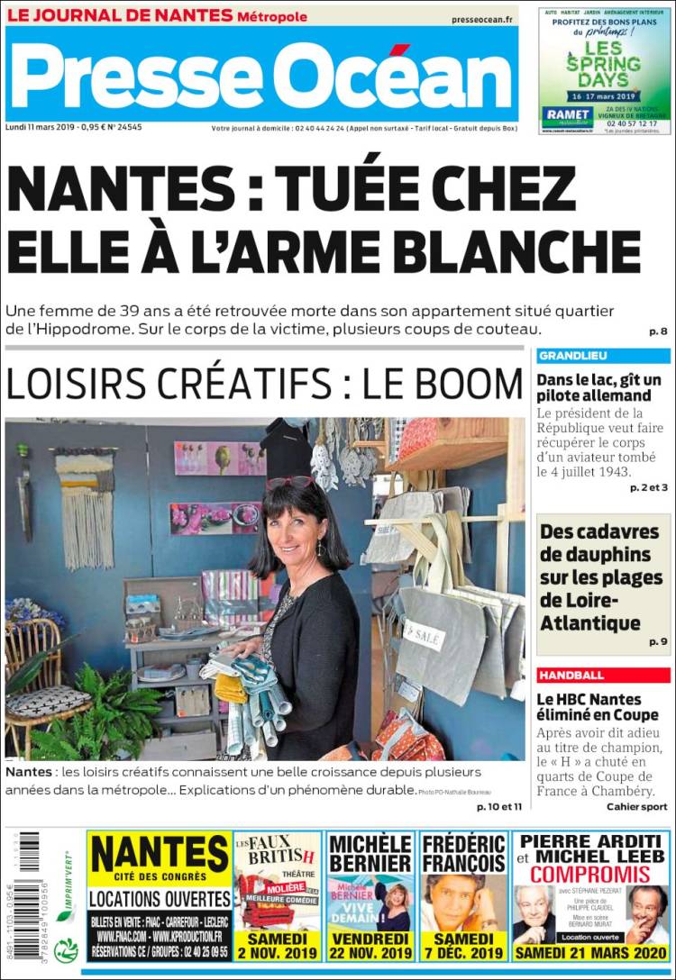 Portada de Presse Ocean (Francia)