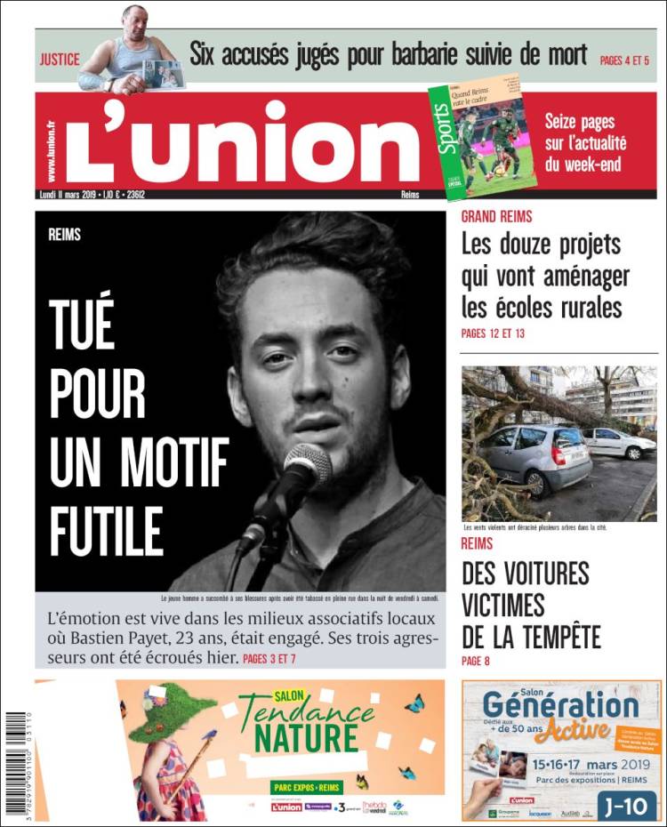 Portada de L'Union (Francia)
