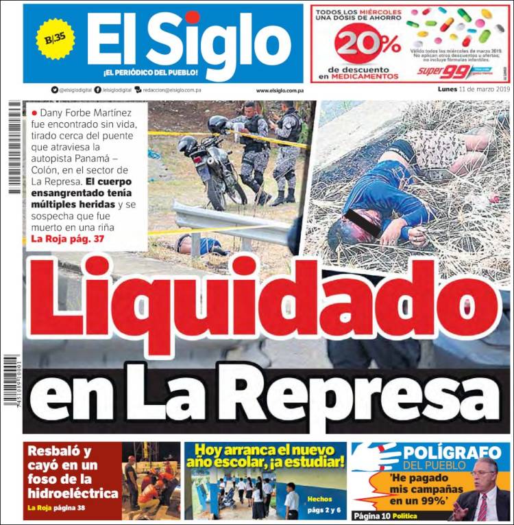 Portada de El Siglo (Panam&aacute;)