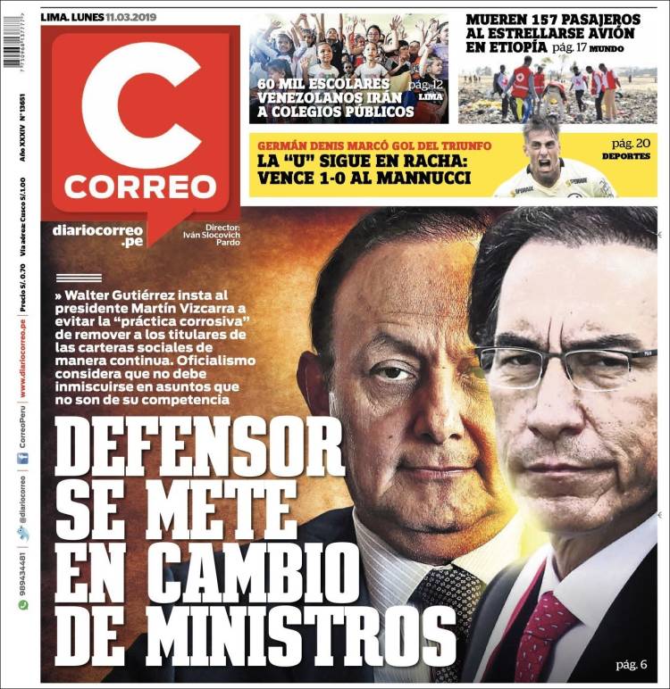 Portada de Diario Correo (Per&uacute;)